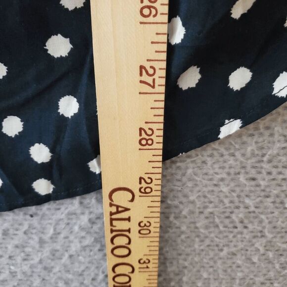 Anthropologie Maeve Women's Polka Dot Navy White Front Button Long Sleeve Top M - Picture 4 of 7